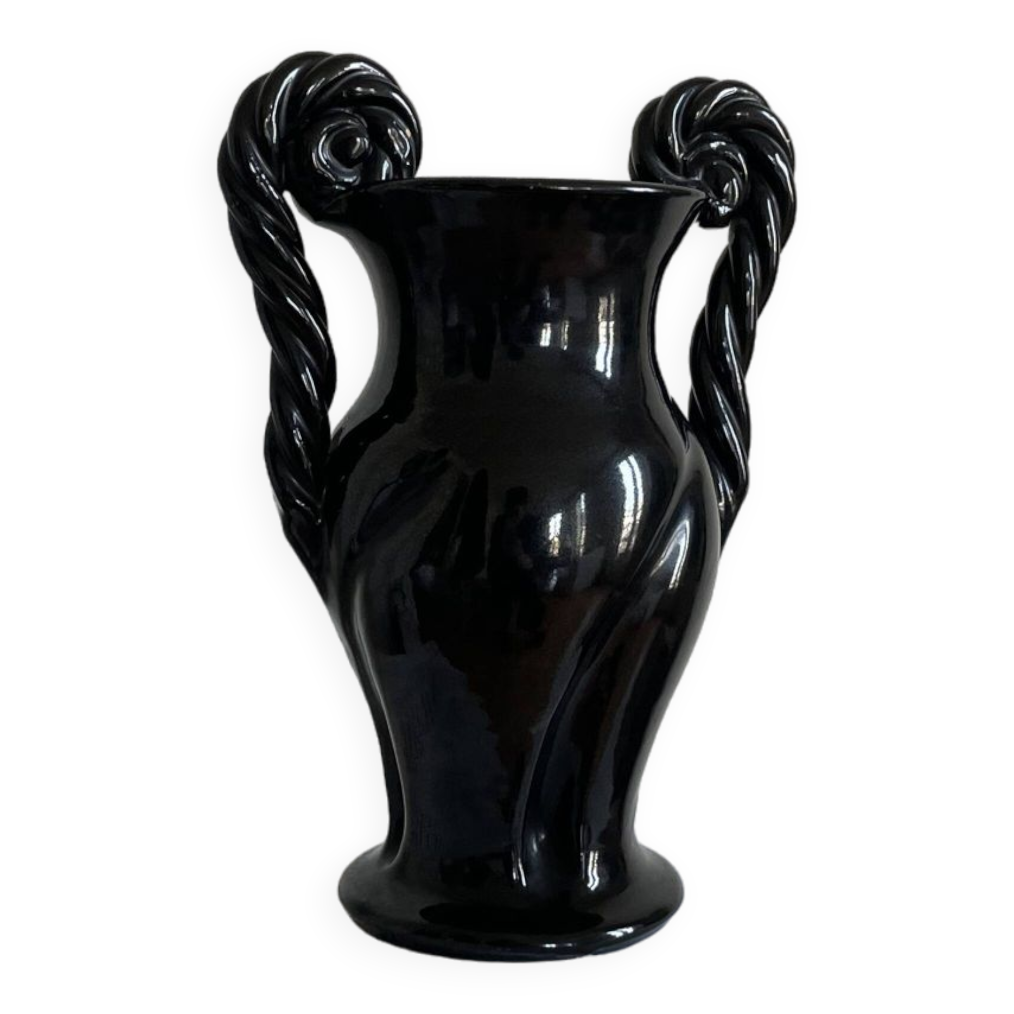 Vallauris black vase