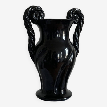 Vase noir Vallauris