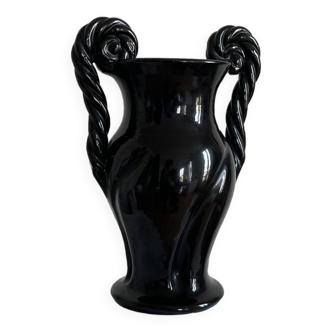 Vallauris black vase