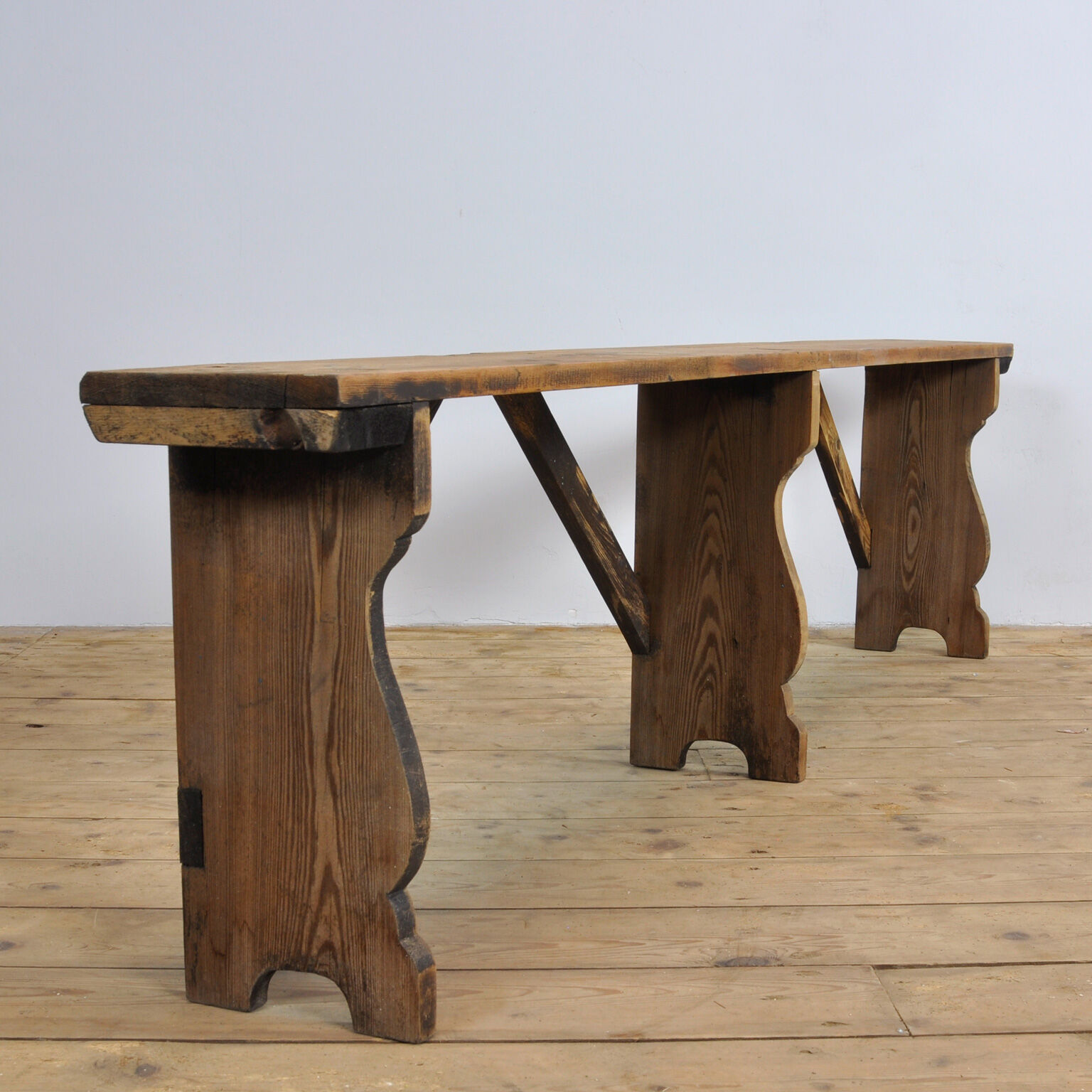 Set of two vintage pine benches, 1940