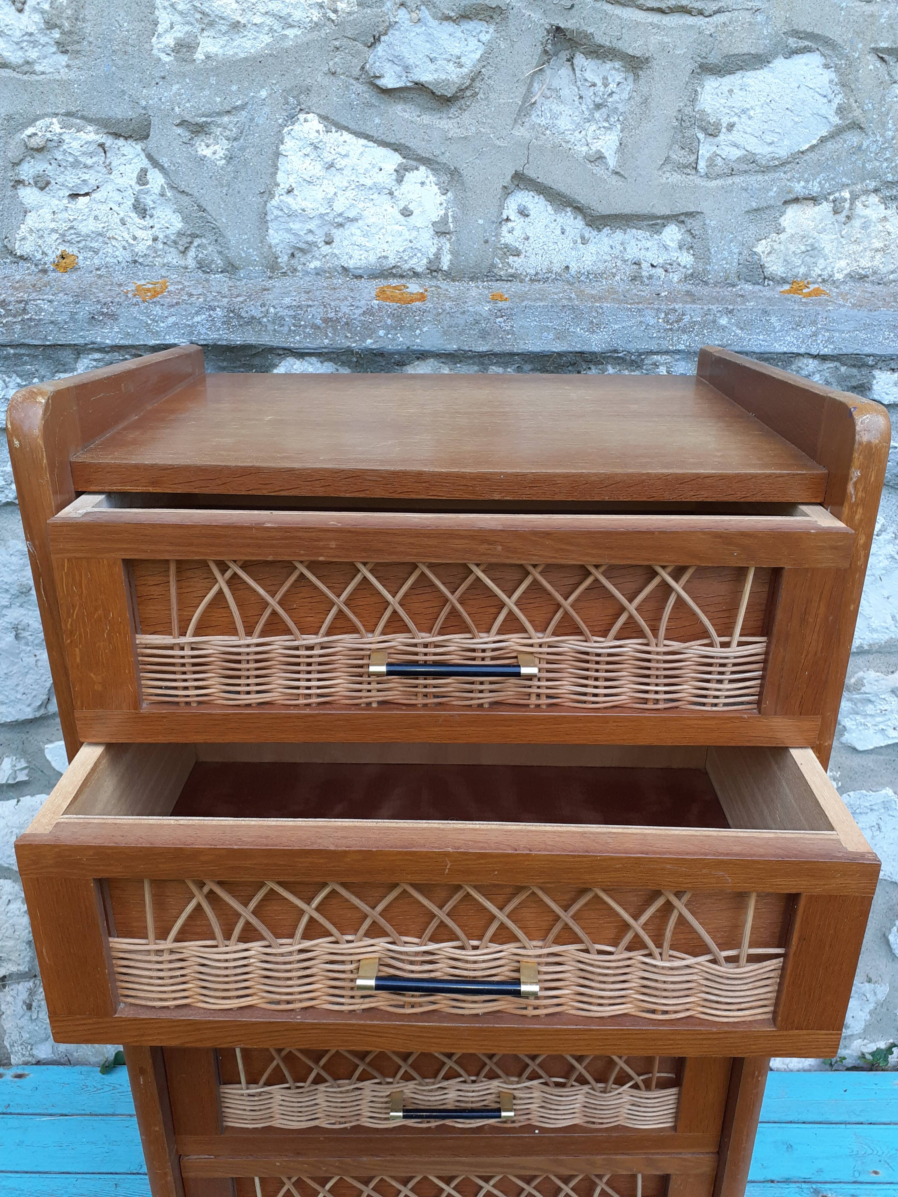 Vintage rattan cloth 60s
