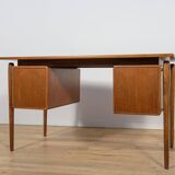 Bureau en teck autoportant de style moderne du milieu du XXe siècle, Danemark, années 1960