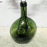 Oval green demijohn