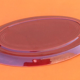 Plat de service ovale céramique vernissée de couleur bordeaux