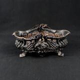 Antique black cast iron planter from the late 19th century Rocaille style