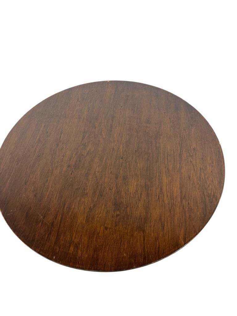 Table bistrot ronde française vintage avec cadre en fonte