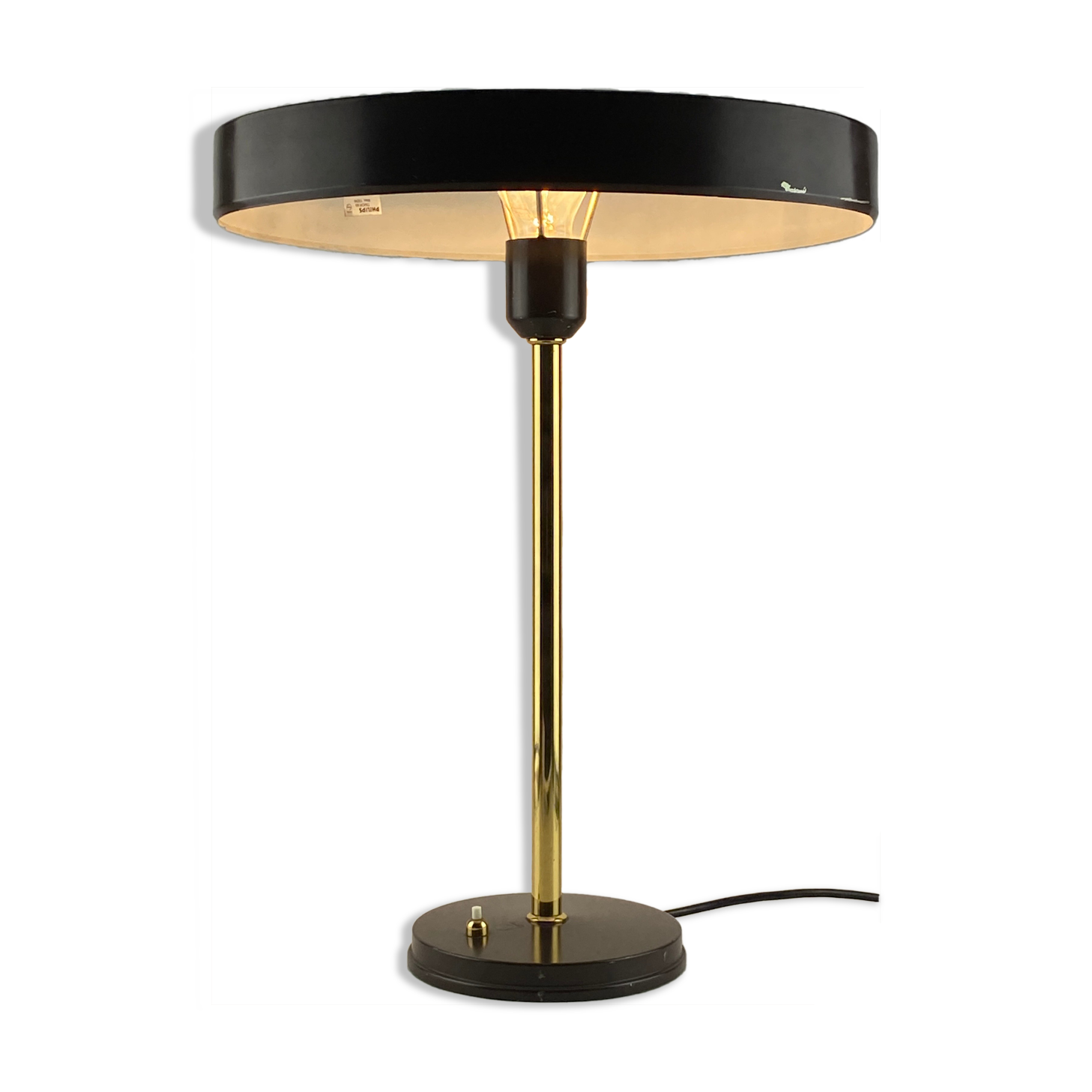 Lampe de table marron et or Timor 69 by Louis Kalff pour Philips