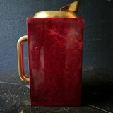 Aldo Tura red mixing pitcher with mixing spoon, Italy 1970s