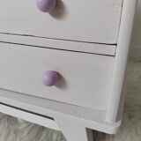 Wooden doll's chest of drawers, compass feet, redesigned, 1950s