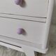 Commode  de poupée en bois , pieds compas , relookée , années 50