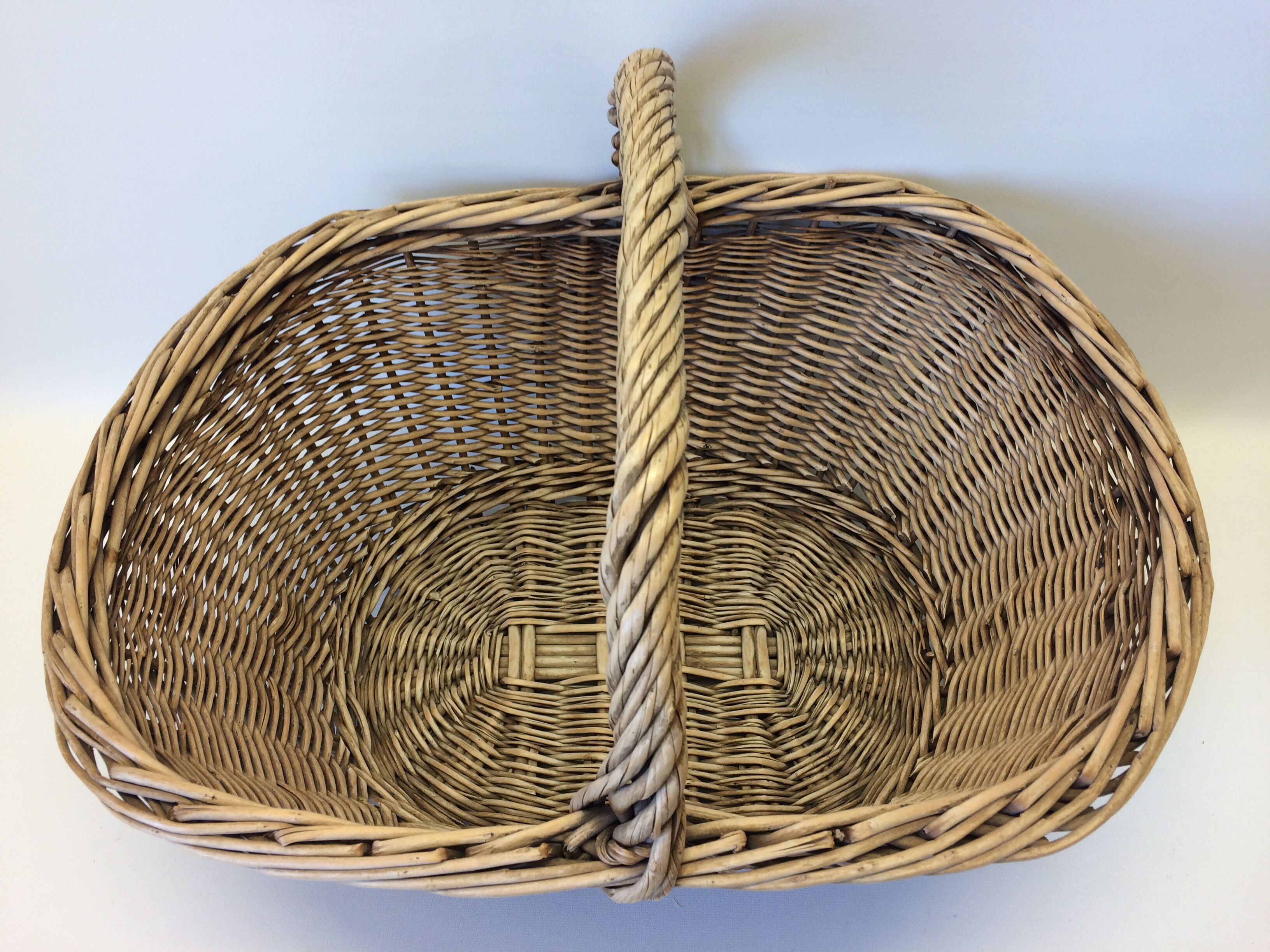 Old wicker basket one handle