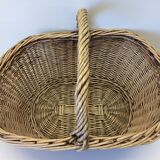 Old wicker basket one handle