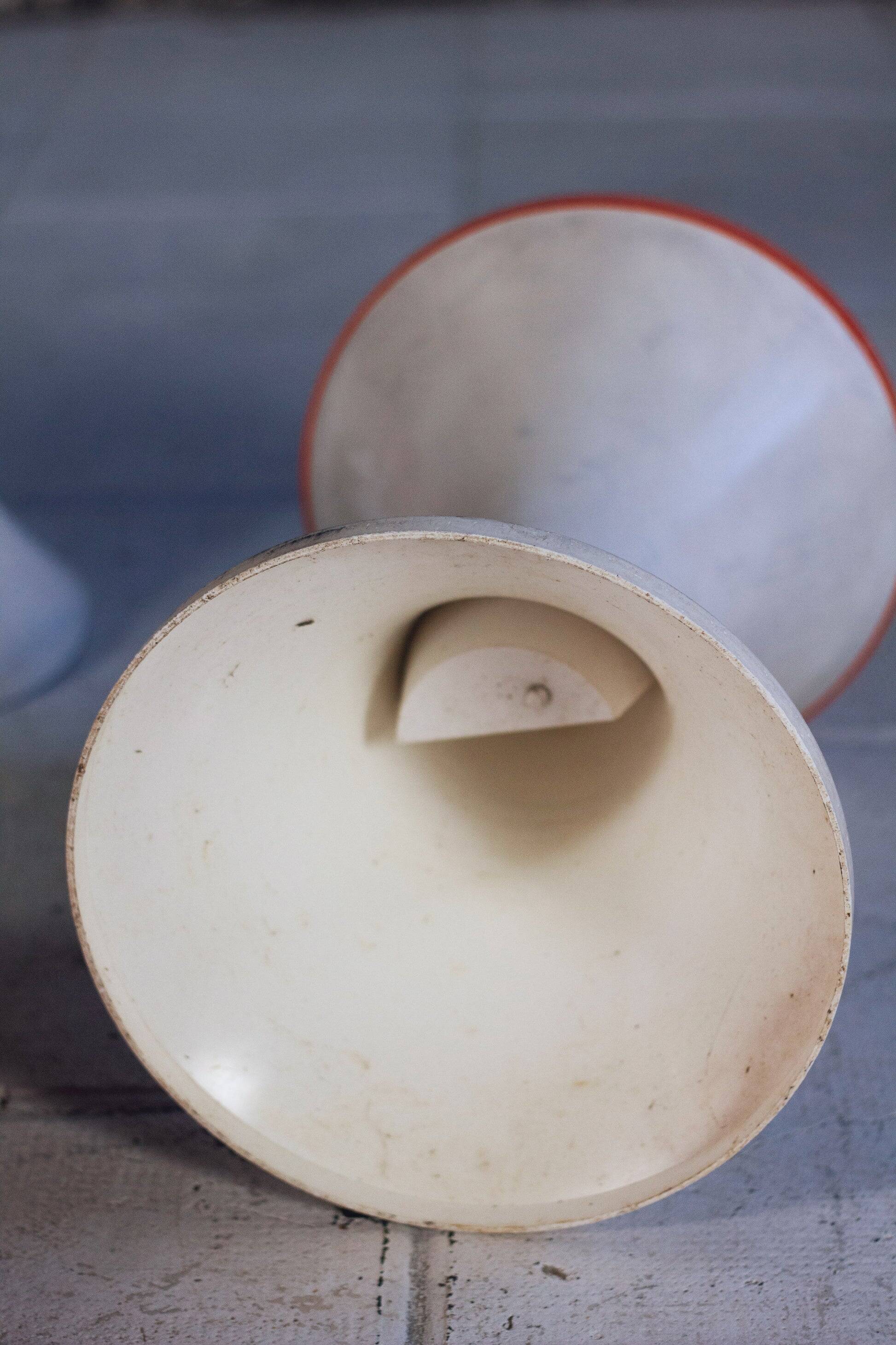 White and dark orange Tam Tam stool by Henry Massonnet for Stamp, 1970.