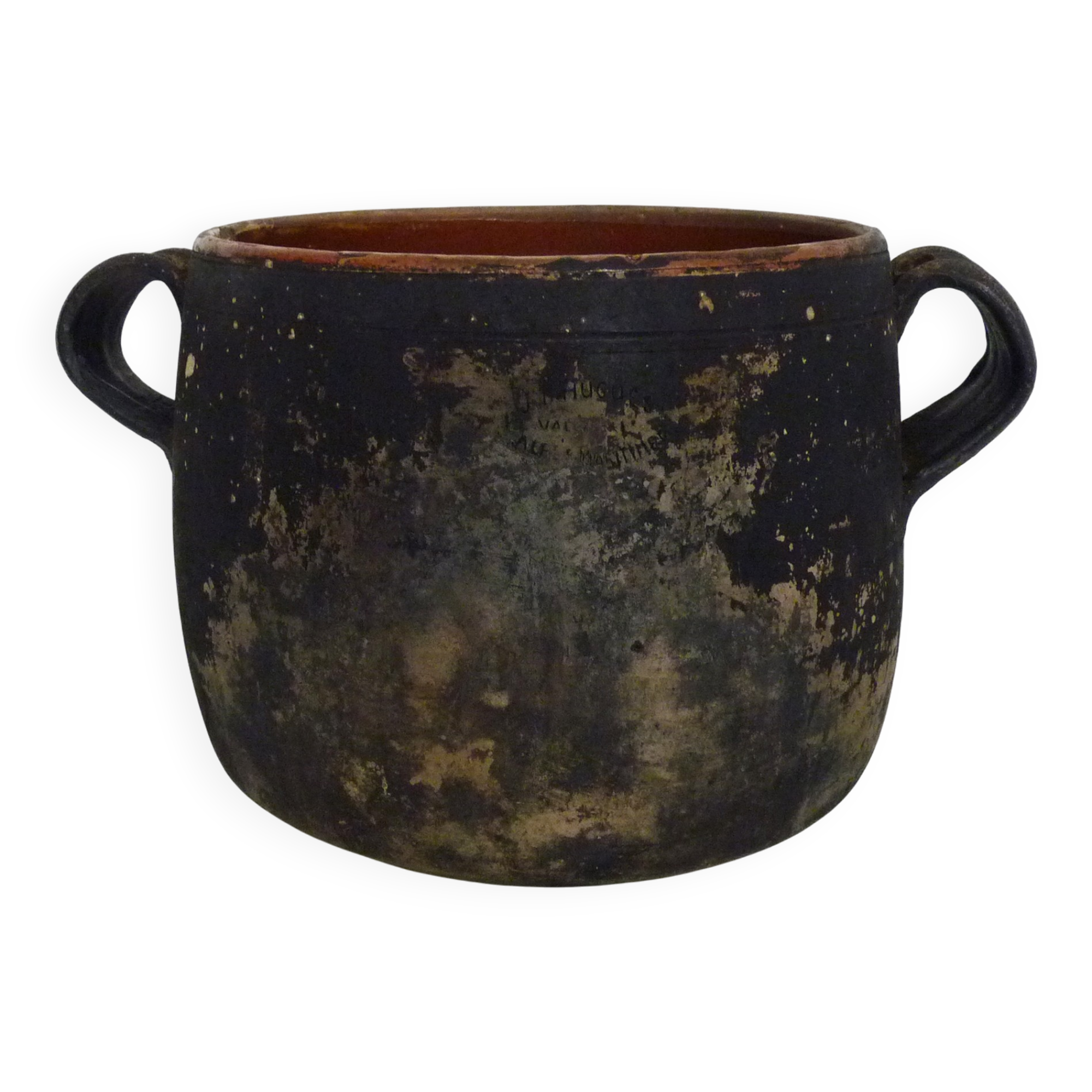 Pot de cuisson, cache pot en terre cuite,vernissé. JB Hughes Vallauris