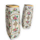 Pair of vases in enamelled and gilded crystal Rose motifs