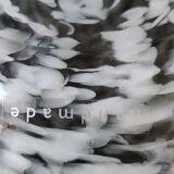 Spherical/ball vase in blown art glass. lsa international. smoked gray speckled white. size 14 x 15 cm