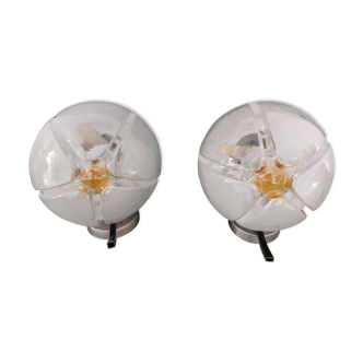Murano glass sconces by Mazzega space age