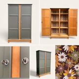 Parisian solid oak wardrobe 1960