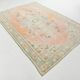 9x10 Soft Peach Turkish Vintage Rug, 186x287 Cm