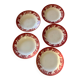 Vintage set of 5 St Amand earthenware plates with apples.