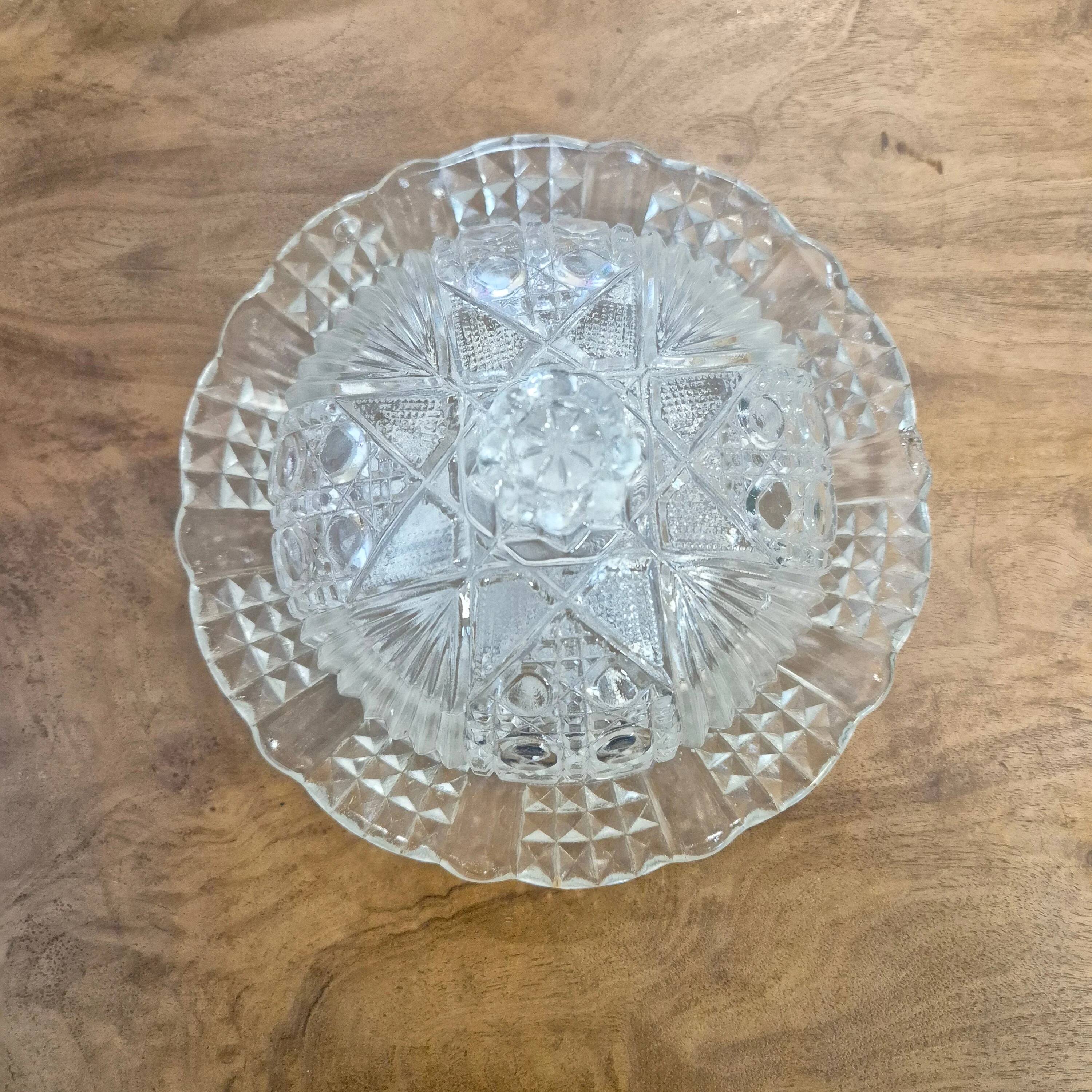 Antique glass cheese dome
