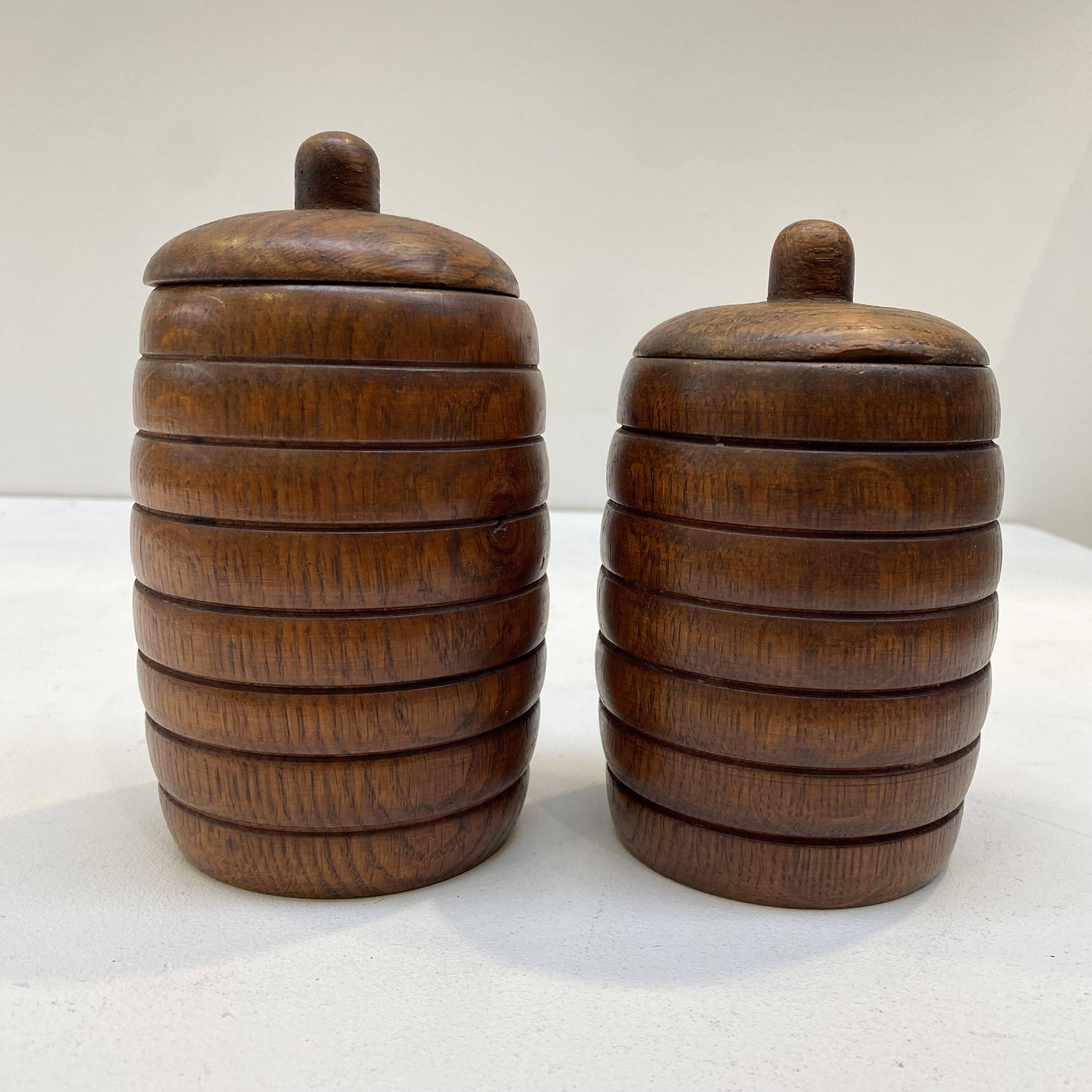 Series of two wooden arts deco boxes