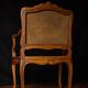 🪑 Pair of Louis XV caned armchairs in carved solid wood