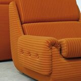 Complete orange salon JITONA in Atlantis Space Age style from the 1970s.