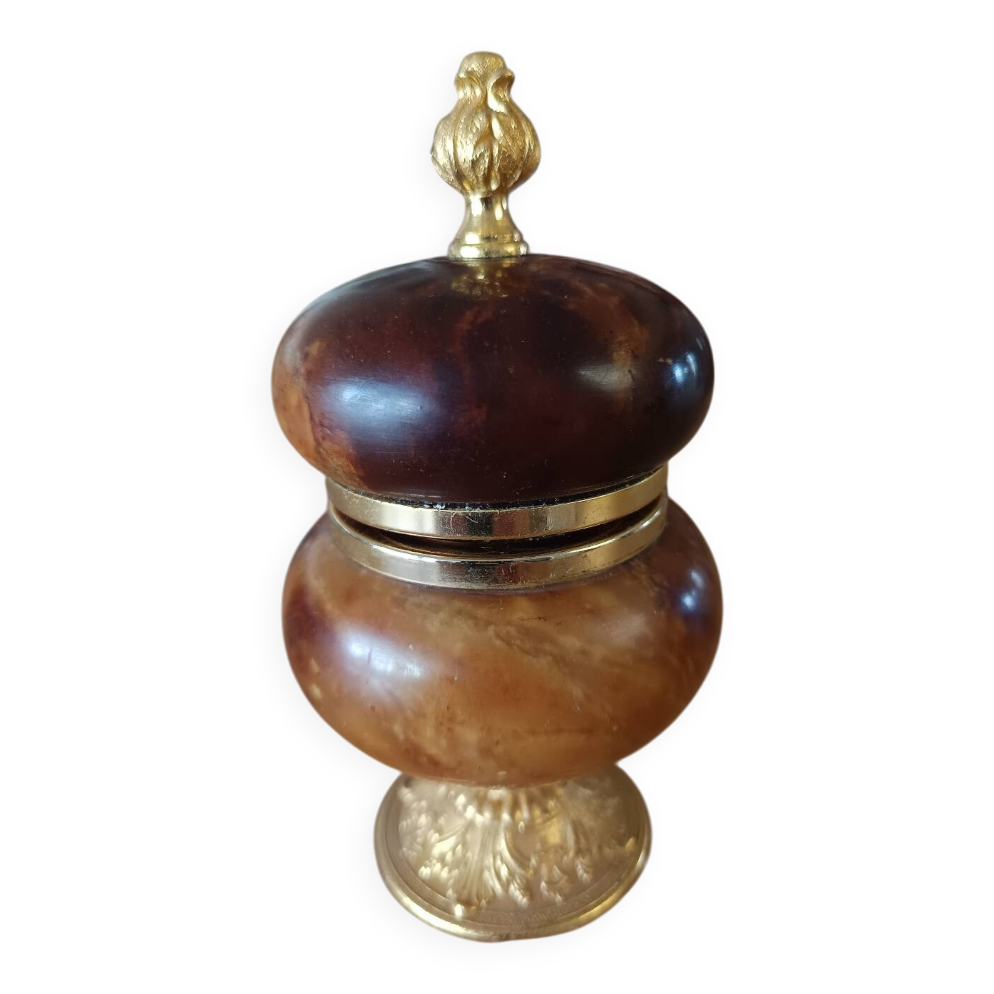 Tabletop lighter in alabaster