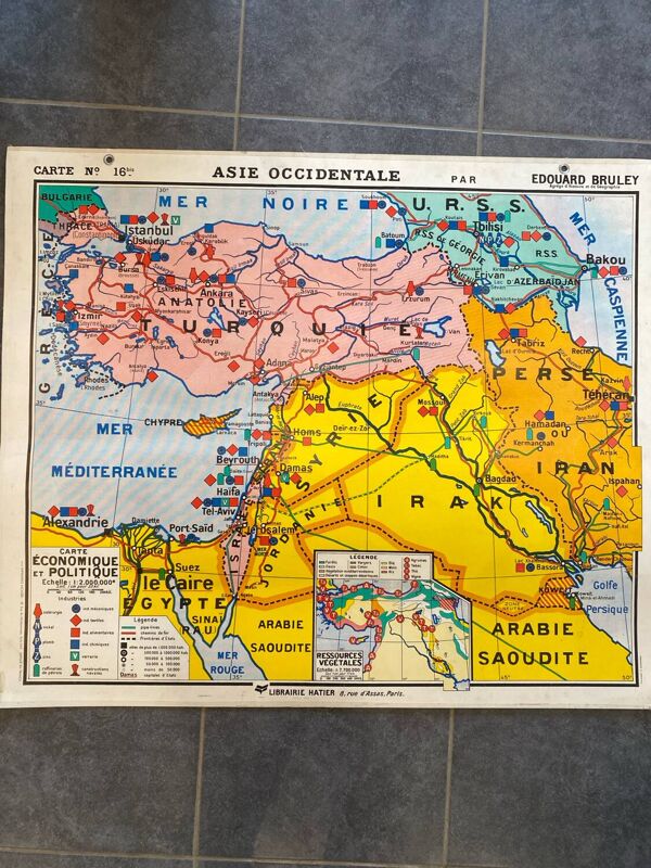 Ancienne carte école Asie Occidentale (n 16 bis) - Edouard Bruley