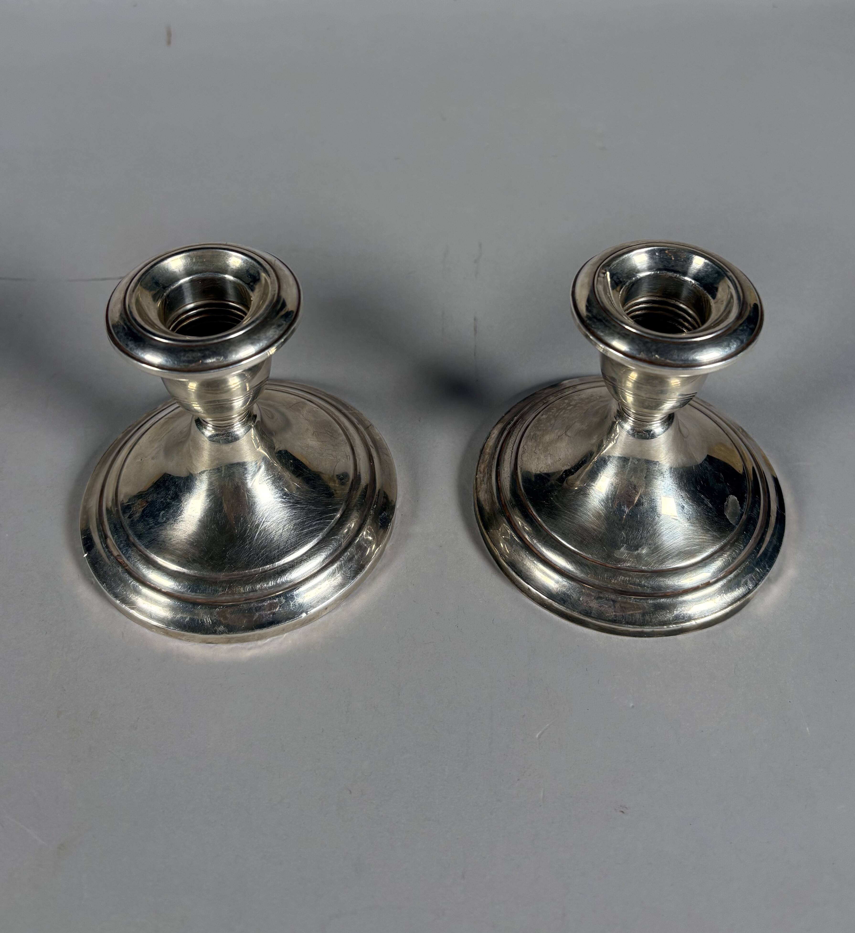 Pair of 925 American silver candlesticks