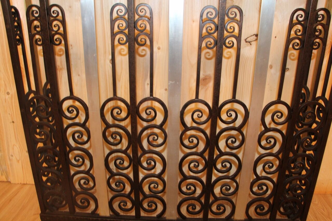 Art deco period console in forged iron