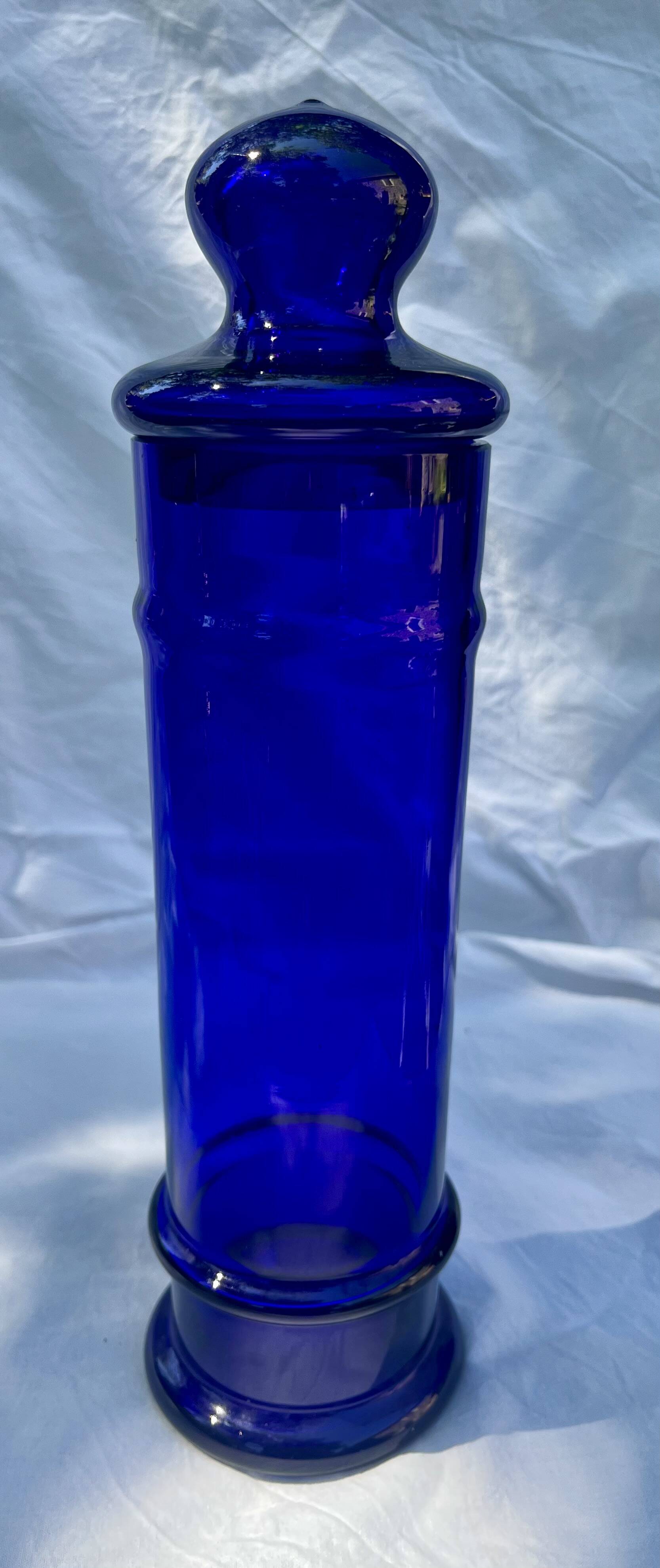 Pot d'apothicaire bleu cobalt vintage