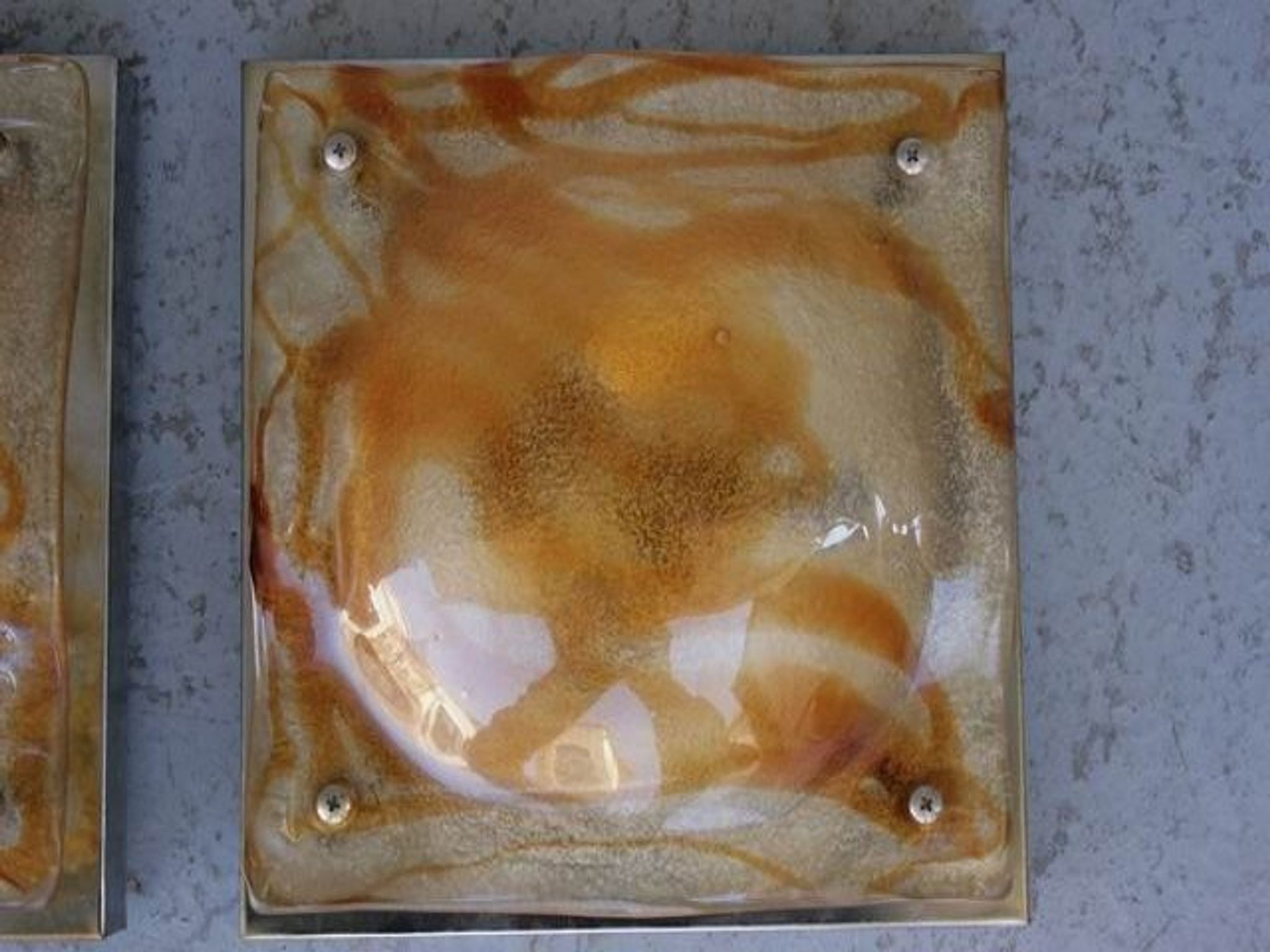 Pair of sconces 1970 design molded glass