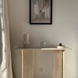 beige travertine marble console david stone marble desk console