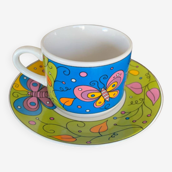 Butterfly cup and saucer