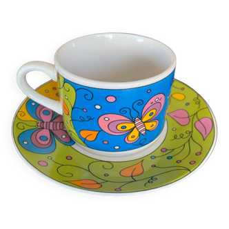 Tasse et soucoupe papillon