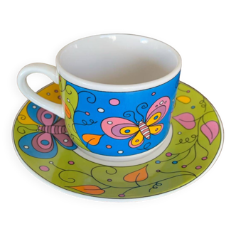 Butterfly cup and saucer