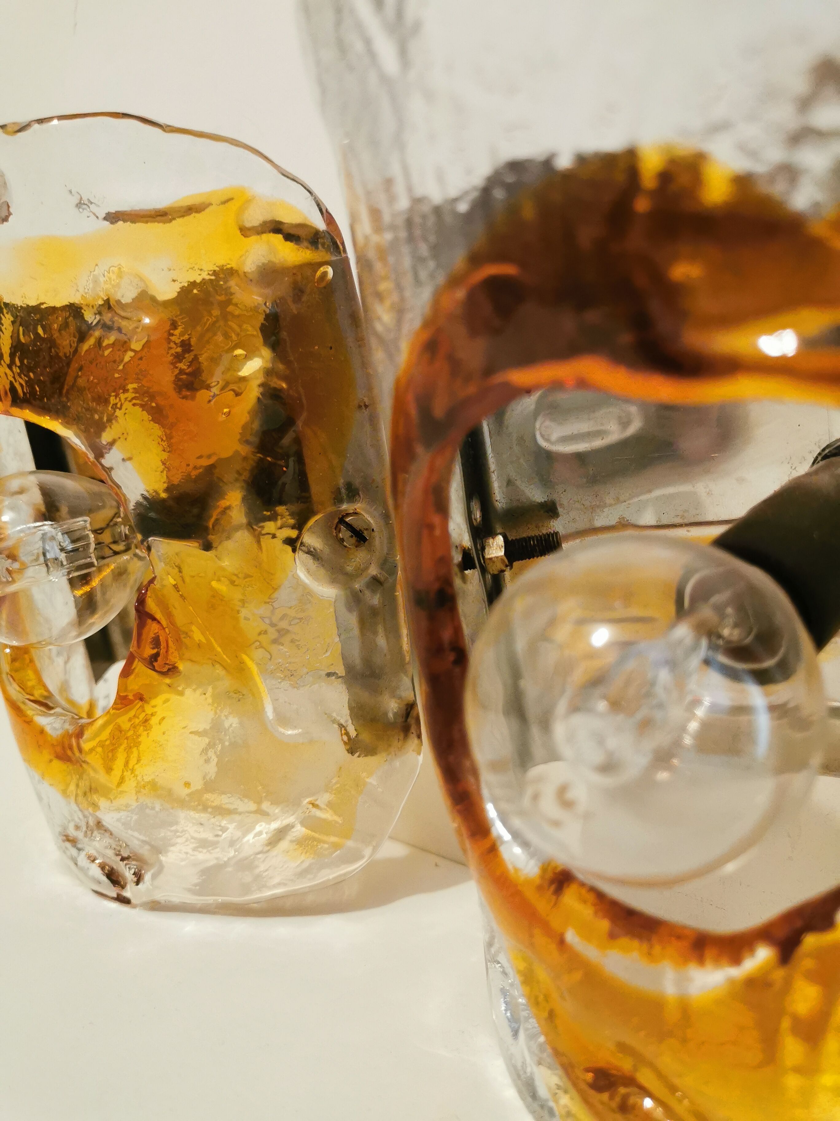 Pair of Murano glass sconces by Carlo Nason for Mazzega 70s