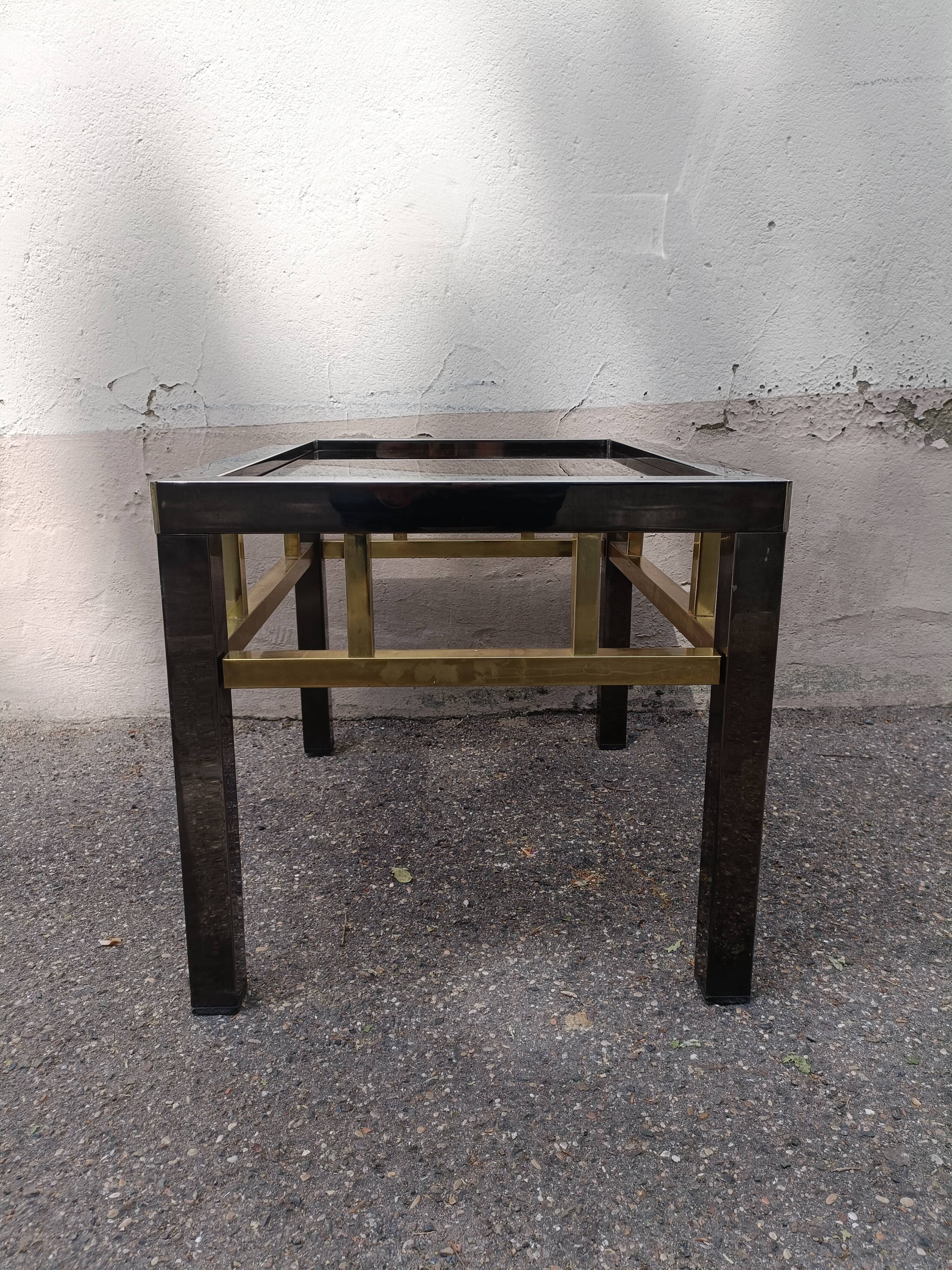 Table basse 80' chrome laiton vintage