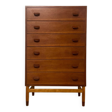 Mid-Century Teak chest of drawers by Poul Volther for FDB Mobelfabrik, 1960s
