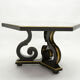 Table à manger néoclassique Maurice Hirsch bois noir doré miroir 1970