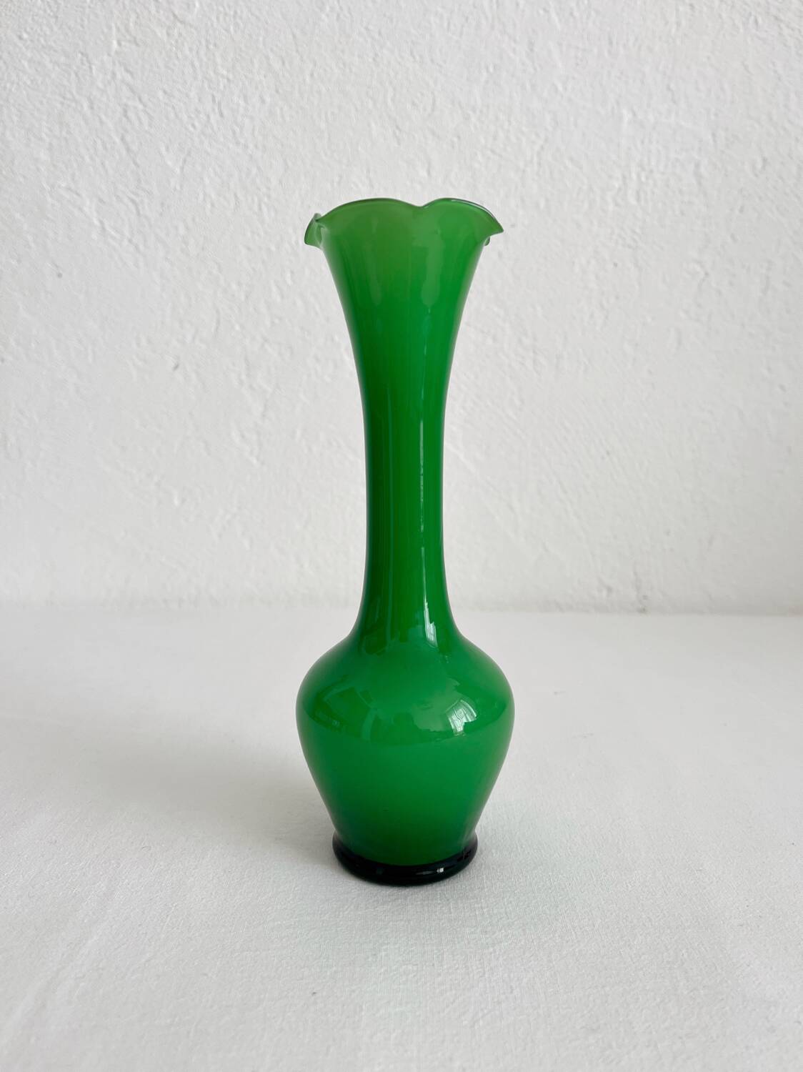Vintage green opaline soliflore vase