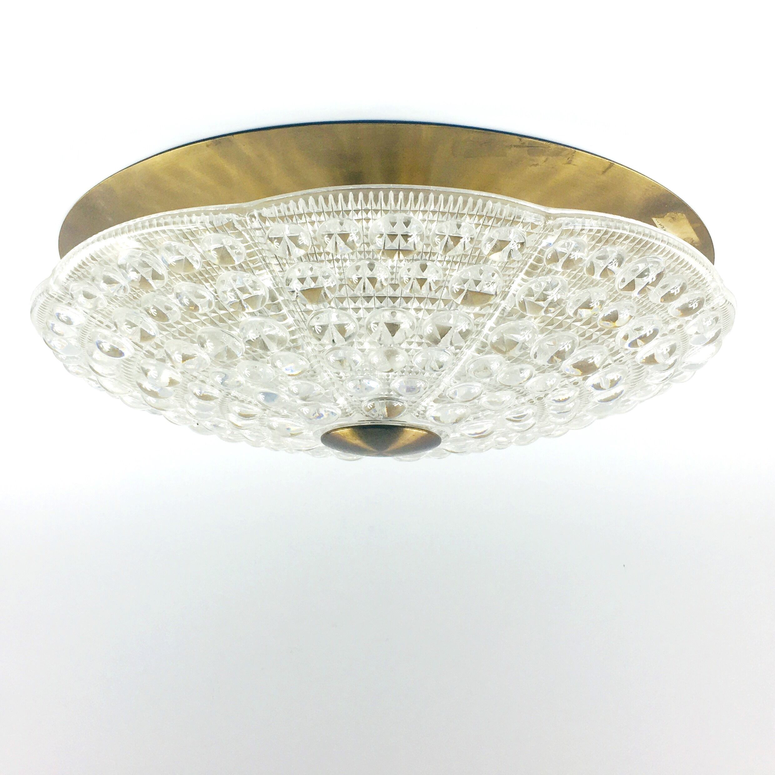 Scandinavian glass ceiling lamp by Carl Fagerlund for Orrefors, Sweden, 1960s