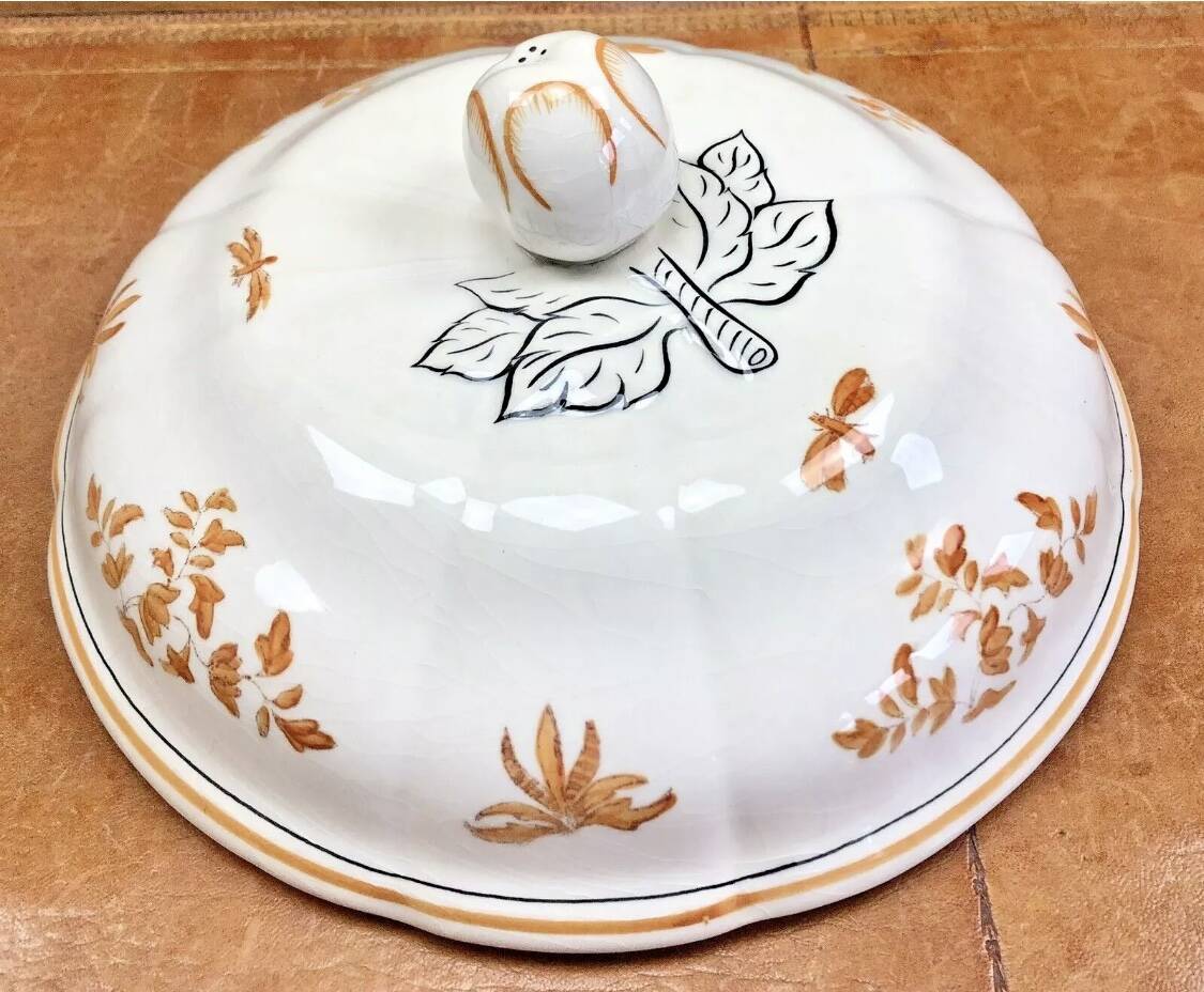 Ancienne soupière légumier Longchamp décor Moustiers Olerys 2