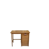 Vintage desk with curtain – wood – side shelf