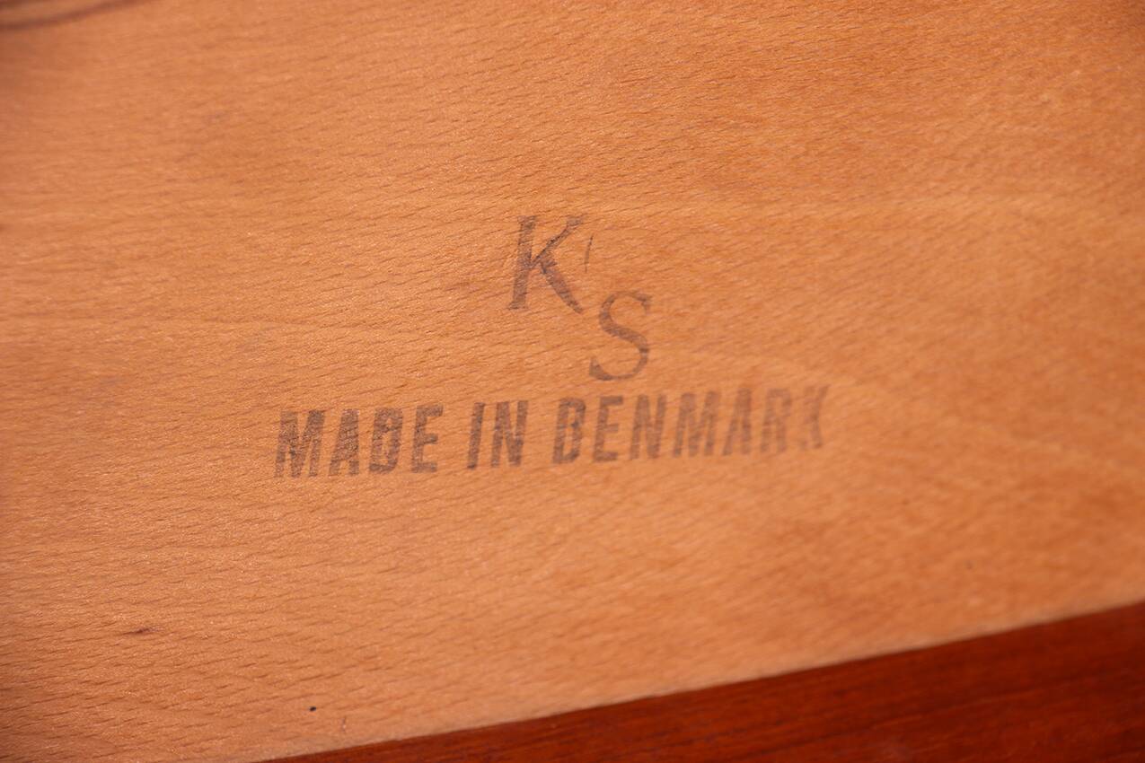 Danish armchair in teak and Skai, by Henning Kjaernulf for Korup Stolefabr.