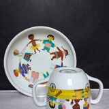 Children's dishes or birth gift Plate and bowl Utan gränser gustavsberg vintage design scan