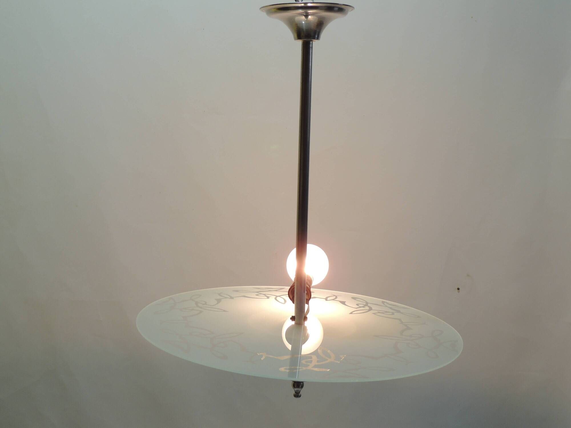 Glass pendant lamp 1930 /art deco/vintage/chandelier palette