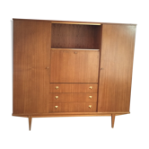 Armoire secrétaire vintage des années 60 design scandinave en teck